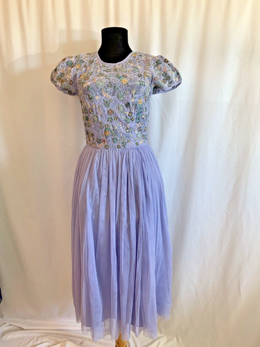 French Connection Lavendel Spitze und Tüll "Diya" Kleid-Größe 0 XS Neu mit Etikett $ 328 - Bild 2 von 7