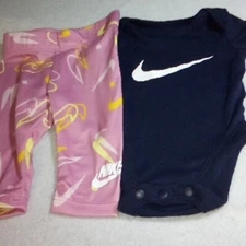 Nike Newborn Baby Girls Outfit, Bodysuit & Athletic Legging Pants Set