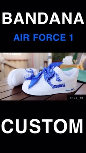 custom air force 1 blue bandana