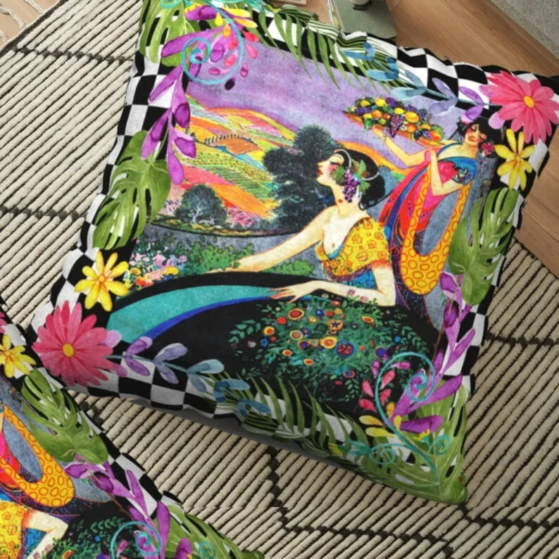 Funda de almohada de terciopelo Art Deco Flapper Princess Foto 2 de 3