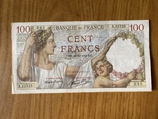 BANKNOTE BANK DER FRANKREICH 100 FRANKEN 24 10 1940 L&ouml;cher