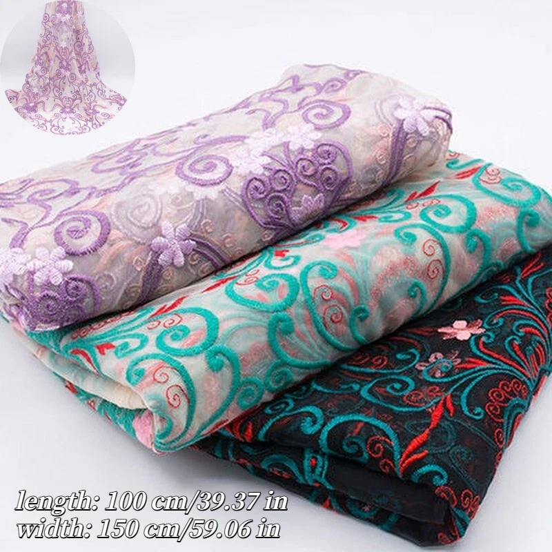 Dentelle Guipure Broderie Tissu Floral pour DIY Mariage Robe Bal Jupe Par Mètre - Photo 3/4