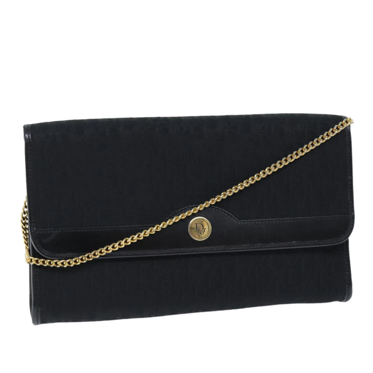 Sac bandoulière Christian Dior trotteur toile chaîne noir authentique 12202