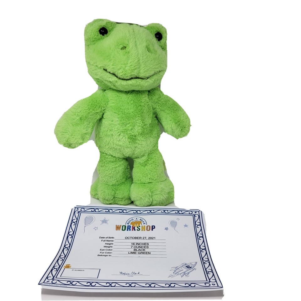 Build-A-Bear Spring Frog 16" Green Plush Stuffed Animal W/ Birth  Certificate NEW | eBay