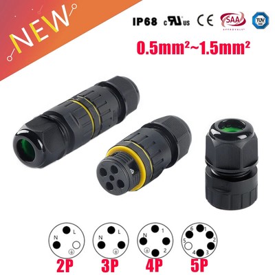 M16 Waterproof Connector IP68 2/3Pin 450V 15A Electrical 1Pcs