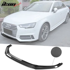 Fits 17-19 Audi A4 B9 Carbon Fiber Front Bumper Lip Spoiler