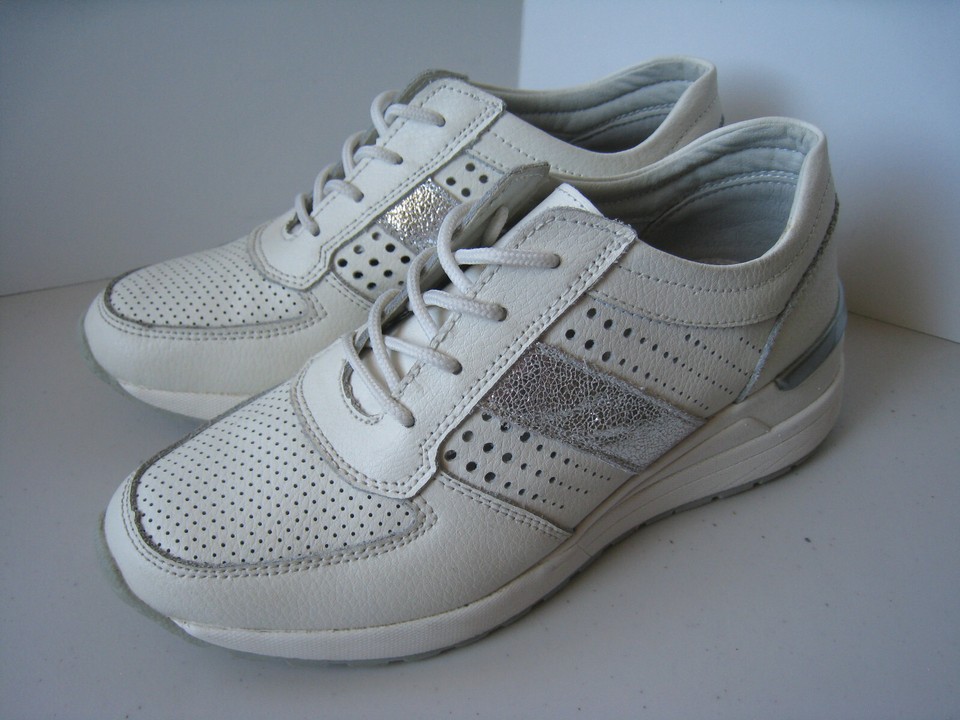 Spur Schuhwerk Womens Leather Wedge Shoes Size 38 US 7 White Super