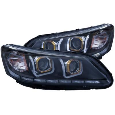 ANZO Projector Headlights w/ U-Bar Black for Honda Accord | 121492