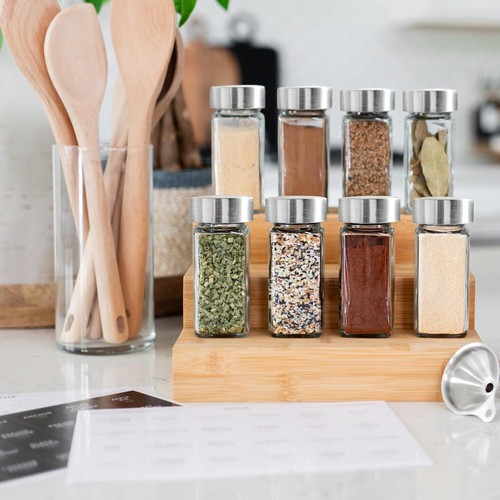 And Pepper Shaker Glass Spice Jars With Label 24pk Herb Set 4oz Seasoning - Picture 5 of 9