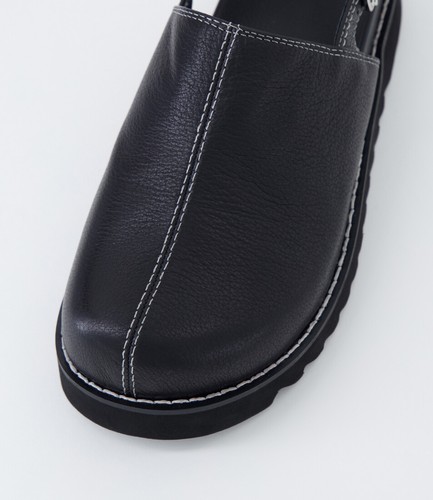 New Mollini Mykla Black Leather Flat Shoes Womens Shoes Casual Shoes Flat - Picture 4 of 5