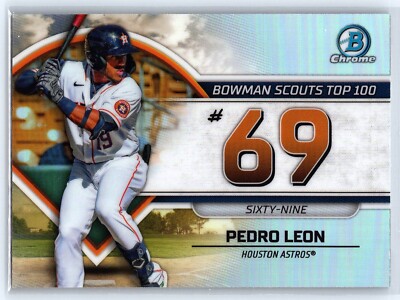 2023 BOWMAN BASEBALL BOWMAN SCOUTS TOP 100 #BTP-69 PEDRO LEON ASTROS