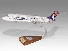 Boeing 717 Hawaiian Airlines Pueo Desk Wood Airplane New Model Large Scale 1/100