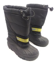 Sorel Snow Chariot Unisex Kids Snow Boots Size 11 Black Yellow EUC Made in USA