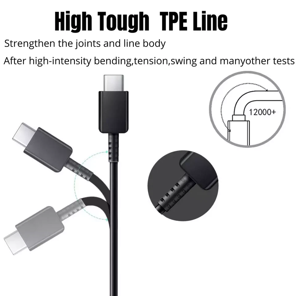 Cargador de pared rápido USB-C tipo 25 W + cable de 6 pies para Samsung Galaxy S20 S21 lote 5G EE. UU. Foto 4 de 4