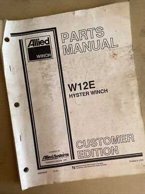 HYSTER W12E Towing Winch Parts Manual book catalog CAT TD-25 Euclid dozer OEM