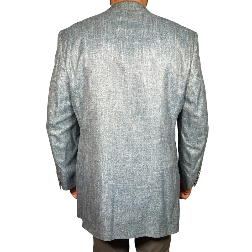Jack Victor Valtuwood SPJ Mens Gray Single Breasted Two Button Blazer Size 44 L - Image 4 of 4