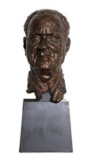 Chaim Gross, Bust of Yitzhak Rabin, Bronze Sculpture, signature and date inscrib