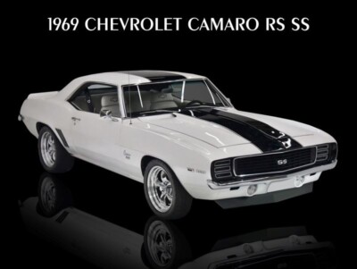 1969 Chevrolet Camaro RS SS NEW METAL SIGN: Mint Restoration in White & Black