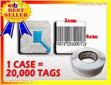 20,000 CHECKPOINT ® COMPATIBLE BARCODE LABEL TAG 8.2MHz 3X4 cm Fake Barcode