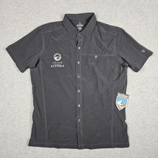 Camisa Kuhl Renegade (mediana para hombre) gris carbono tufflex manga corta botón delantero