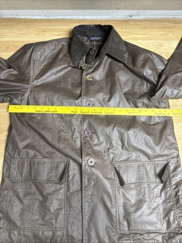 Francis Campelli By Mackintosh Brown Rubberized Rain Jacket Men's Large  image 2