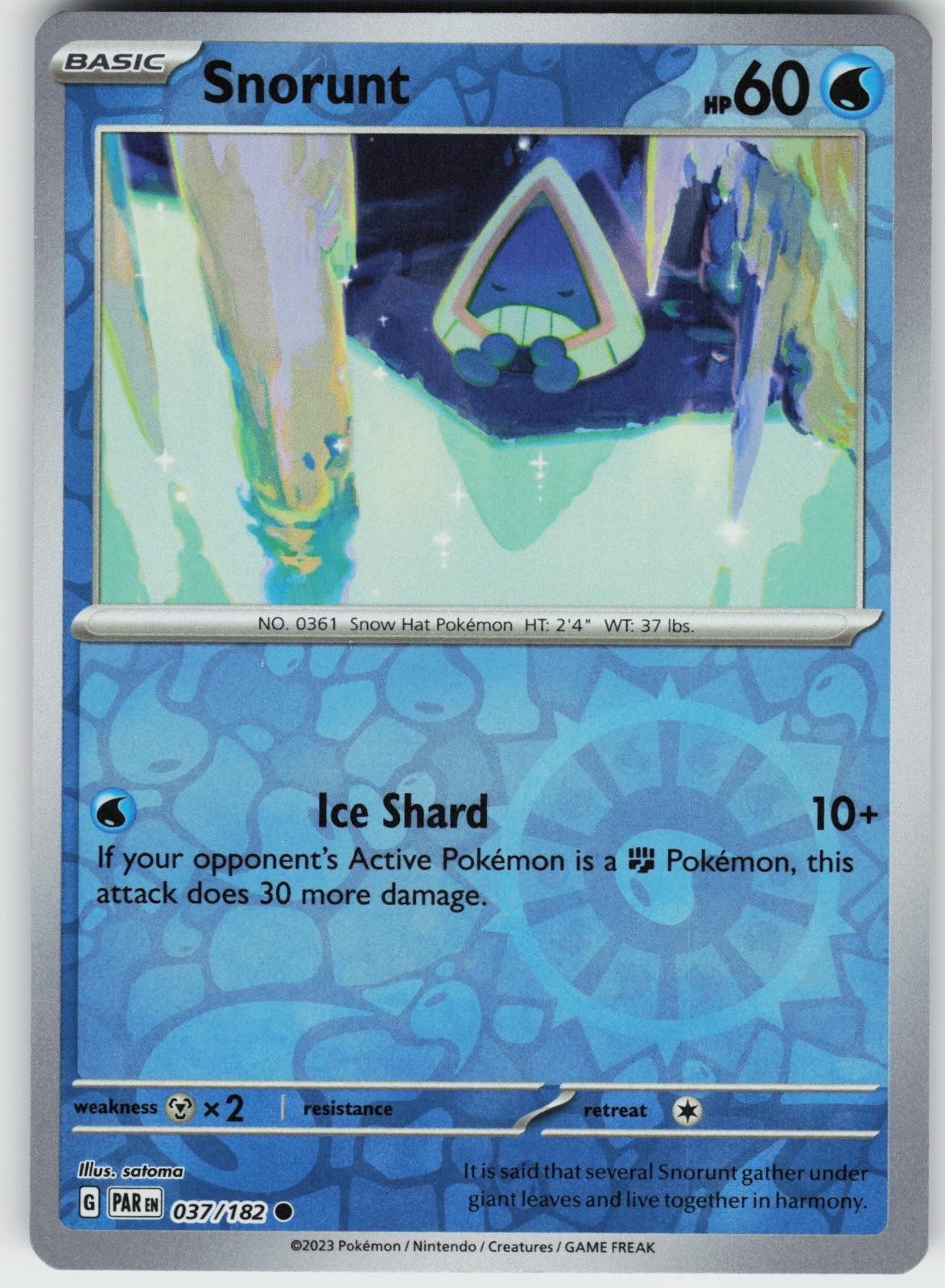 REVERSE HOLO SNORUNT 037/182 C NEAR MINT