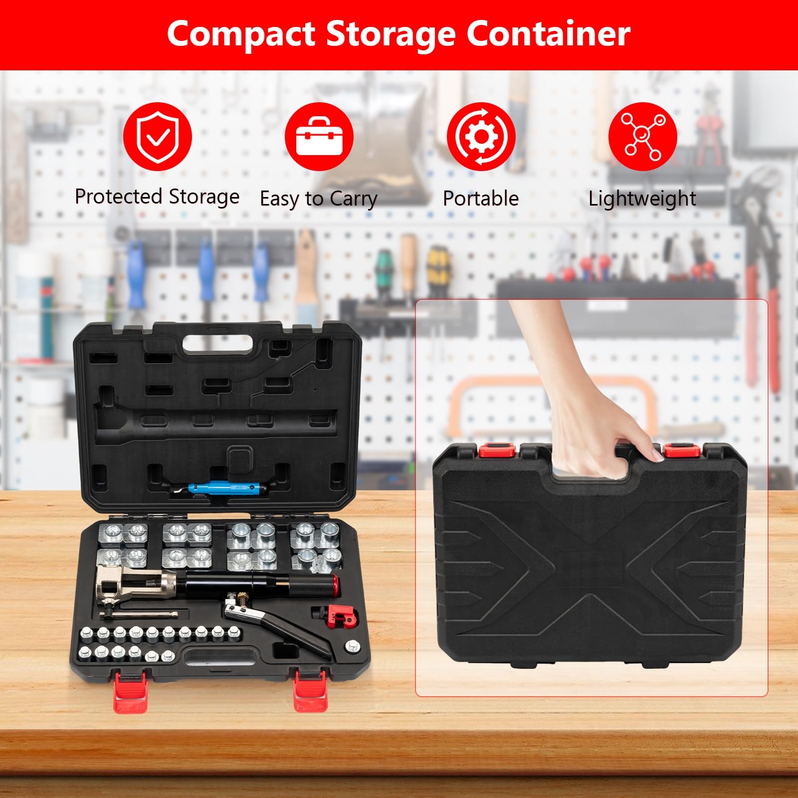 Hydraulic Brake Line Flaring Tool Kit ,Double Flaring Tool 45° for 3/16" to 1/2"