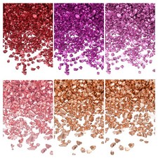 26g 2-4mm Crushed Metallic Irregular Glass Chips, Gold/Pink/Purple/Red