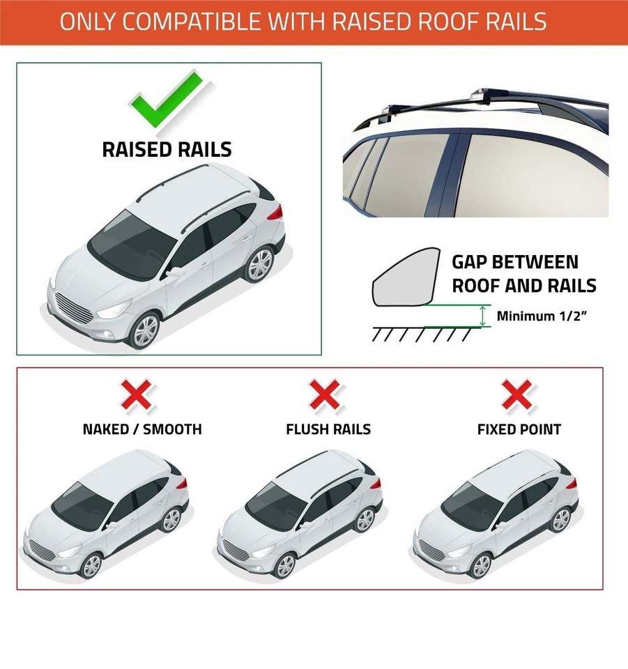 Gray Aluminum Roof Rack Cross Bars Cargo Carrier Fits Kia Sorento 2011-2015 - Image 2 of 4