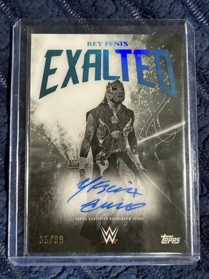 2025 Topps Exalted WWE #BWS-RFX Rey Fenix Black and White Signatures Aqua #/99
