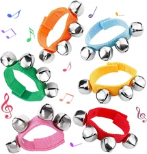 POPLAY 6 PCS Percussion Instruments, Wrist Bells Jingle Bells Musical Rhythm Toy