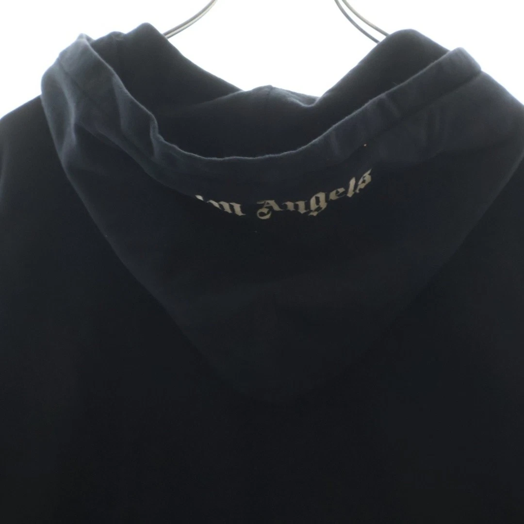 Felpa con cappuccio pullover stampa logo Palm Angels PMBB126F23FLE001 nera usata 29dbf14141f17