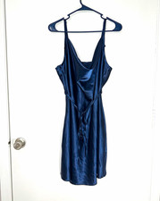 CIDER Women's Blue Old Money 90’s Luxury Slip Dress Night out Plus 2XL