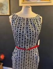 Nine West Size 6 B&W Knee Length Dress With Pockets Races Wedding BNWT