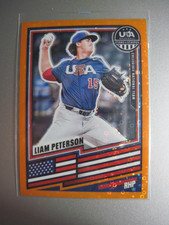 2026 USA Baseball Stars and Stripes Prizm Prizms Orange Disco #38 Liam Peterson