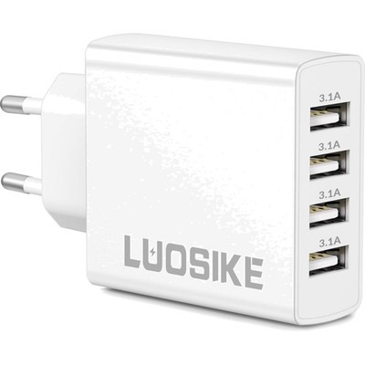 USB Ladegerät 4-Port 5V 3,1A Schnellladegerät Stecker für Handy Tablet