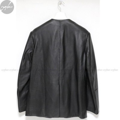 Maison Margiela 17aw レザーノーカラージャケット 50 New 17AW Maison Margiela Colorless Leather Jacket Black | eBay