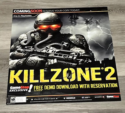 Killzone 2 GameStop Retail Marketing Video Game Poster Sign SONY PS3 24 x19.5 