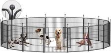 Dog Playpen,32/40/45 Inch Height in Heavy Duty, Folding Indoor Outdoor Anti-Rust
