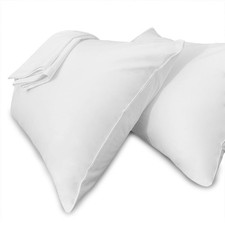Cotton Pillow Covers, Standard Size, Soft Breathable, Set of 2, White