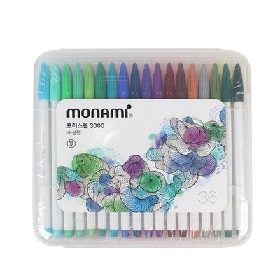Monami Plus 3000 Office Sign Pen Water Based Ink 36 Color Pen Complete Set Li...