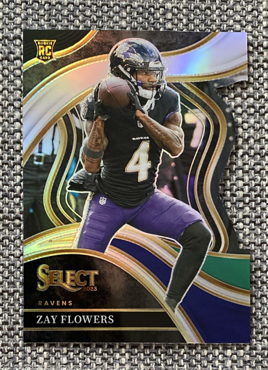 2023 Select Zay Flowers Club Level Black Green Die Cut Rookie #201 RC Ravens