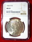 1926-S Peace Dollar NGC MS61  Solid Coin for the Grade Sharp Eye Appeal
