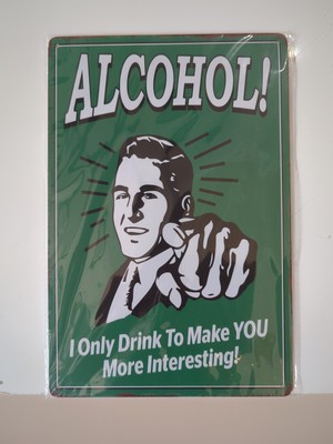 Vintage Retro Tin Sign door Wall Decor Metal Bar Alcohol Makes You Interesting