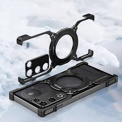 Magnetic Metal Rimless Stand Case For ZTE nubia RedMagic 11 10 Air 8 8s Pro +