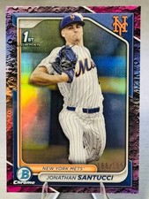 🌔JONATHAN SANTUCCI 2024 Bowman Chrome 1st Fuchsia Lunar Refractor /199 #METS!🌖