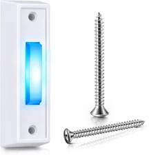 LED Lighted Doorbell Button Wired, Door Bell Ringer Push Buttons Replacement Gar