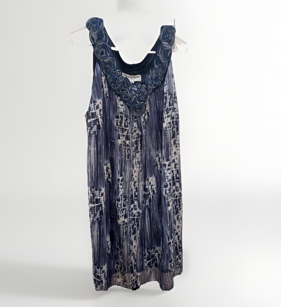 Another Thyme Blue Abstract Print Sleeveless Dress Women’s Plus Size 20W
