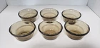 VINTAGE ANCHOR HOCKING #1034 CUSTARD CUPS, 6 OUNCE, AMBER (SET OF 6)