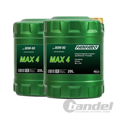 2x 20L FANFARO MAX 4 80W-90 API GL-4 UNIVERSAL GETRIEBEÖL